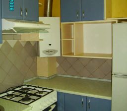 Кухня Ваниль + голубой МДФ от Green мебель
