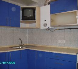 Кухня Бежевая + синий от Green мебель