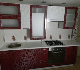 Кухня Красные и белые цветы от Green мебель