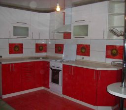 Кухня Красная с белым от Green мебель