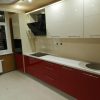 Фото №9629 Красная Кухня красный и кремовый акрил