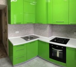 Кухня крашенный Ярко-зелёный фасад от Green мебель